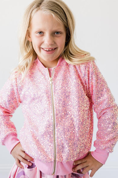 Girls pink hotsell sequin jacket