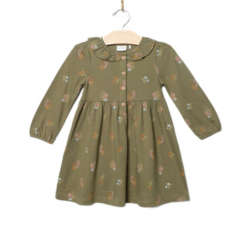 Frill Collar Dress - Lichen Mushrooms