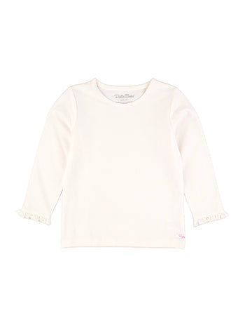 Ivory Knit L/S Ruffle Layering Tee