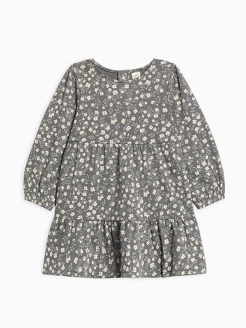 Organic Sofia L/S Tiered Dress - Bray Floral / Agave + Taupe
