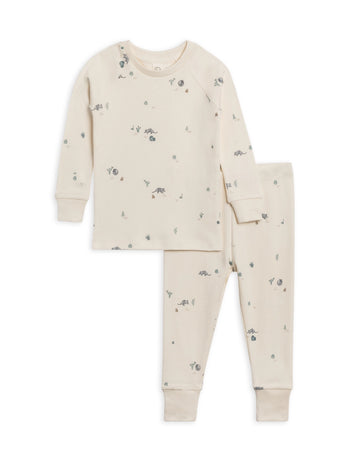 2pc L/S Jammie Set - Armadillo / Navy + Teal