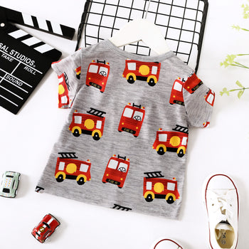 Gray Fire Truck Tee