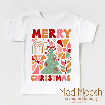 Merry Christmas Boho T-Shirt / White