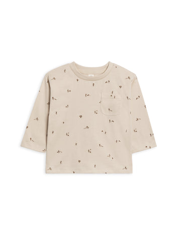 Reese Drop Shoulder Tee - Cactus / Oat + Sepia