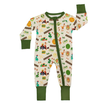 All Aboard the Dinosaur Train  Bamboo Convertible Romper PJ