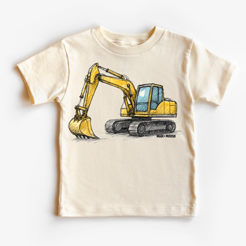 Excavator Sketch Art Tee / Natural