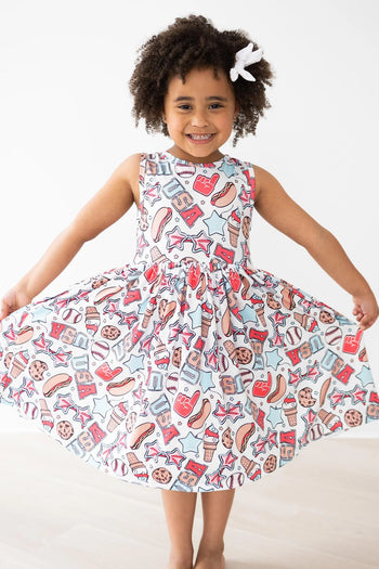 Red, White and BBQ Tank Twirl Dress