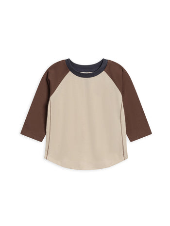 Organic Louie Baseball Tee - Oat / Chestnut