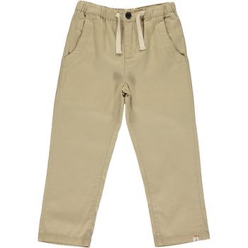 Jay Twill Buttoned Drawstring Pants / Tan