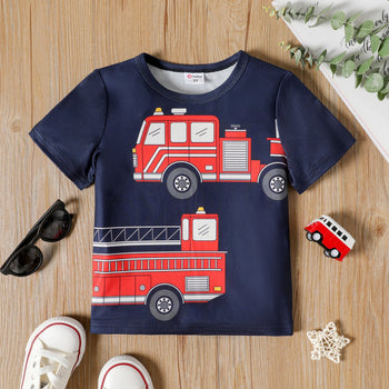 Navy Fire Truck T-Shirt