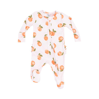 2-Way Zipper Footie / Watercolor Peaches