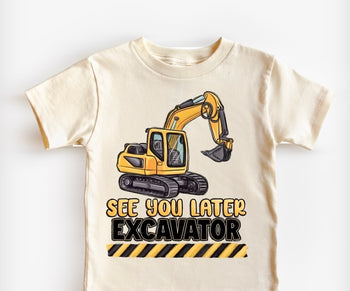 See You Later Excavator T-Shirt / Natural