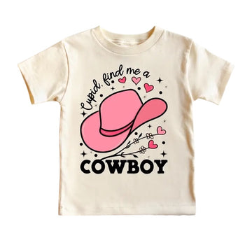 Cupid Find Me A Cowboy Valentine Tee - Natural