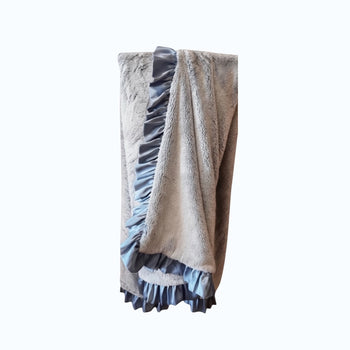 Luxe Cuddle® Snow Bunny / Blue Fog Throw Blanket
