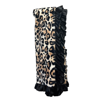 Throw / Lux Cuddle Bunny Jungle Cat Throw Blanket - Tan / Black