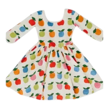 3/4 Sleeve Twirl Dress in Apples
