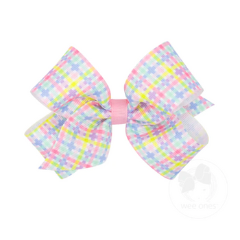 Wee Ones Spring Plaid Print Bow / Medium