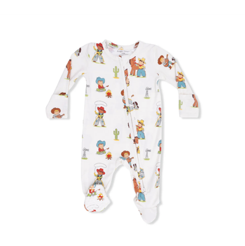 2-Way Zipper Footie / Vintage Cowboys