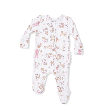 2-Way Ruffle Front Zipper Footie / Cowgirl Nursery