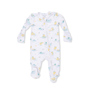 2-Way Zipper Romper / Frog and Duck Pond