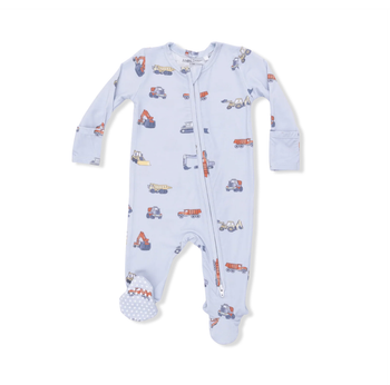 2-Way Zipper Romper / Construction Vehicles