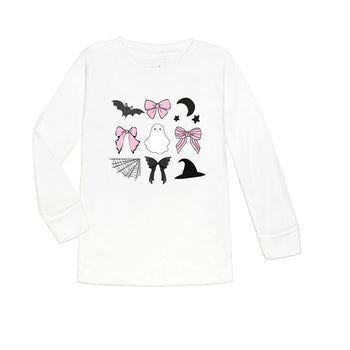 Spooky Coquette Halloween L/S Shirt - White