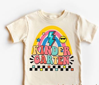 Kindergarten Rainbow T-Shirt / Natural or White