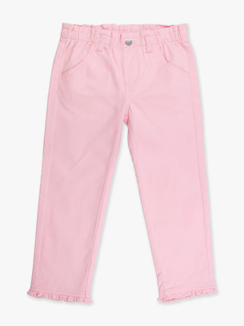 Pink Ruffle Straight Jeans