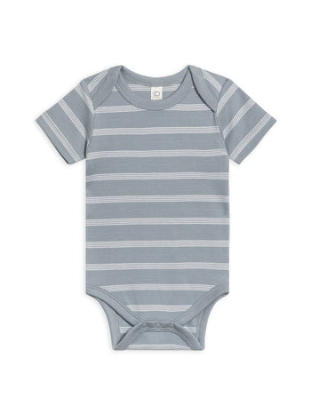 Organic S/S Bodysuit - Drew Stripe / Mist
