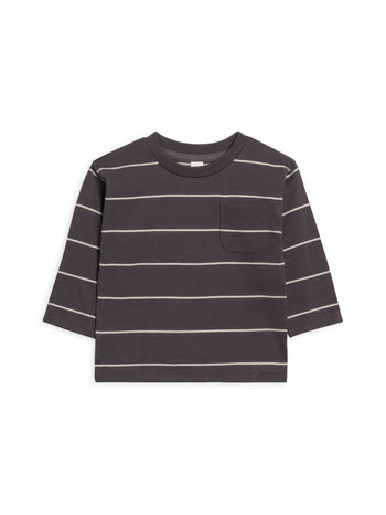 Reese Drop Shoulder Tee - Hunter Stripe / Ash