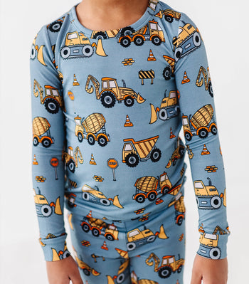 Construction Worksite 2-Piece L/S Bamboo PJ Set