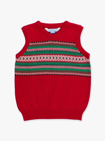 Christmas Red V-Neck Sweater Vest
