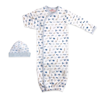 Airplanes Organic Cotton Gown Set by Magnetic Me