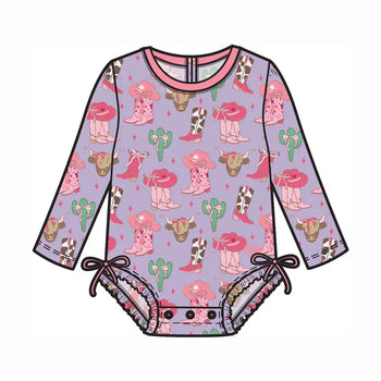 Howdy Darlin' L/S One Piece Rash Guard Swimsuit