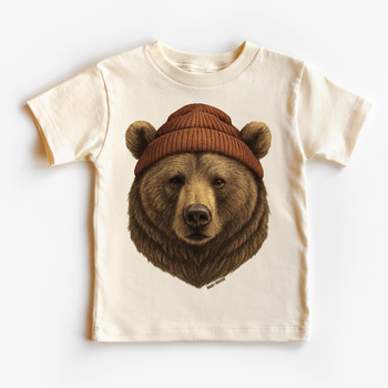 Bear With A Beanie Tee - Winter T-Shirt