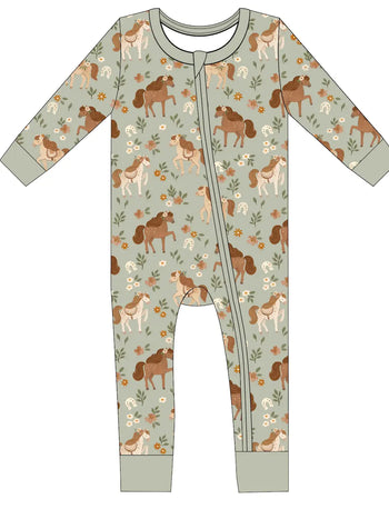 Bamboo PJ Sleeper - Horsin' Around