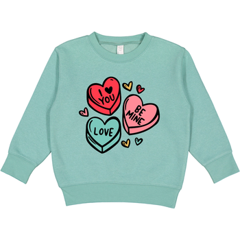 Candy Hearts Sweatshirt / Teal or Pink