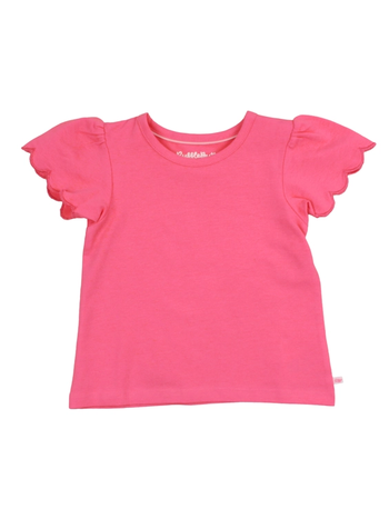 Hot Pink Short Sleeve Scallop Tee