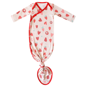 Copper Pearl Newborn Knotted Gown - Strawberry