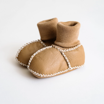 Baby Cozy Organic Booties / Tan