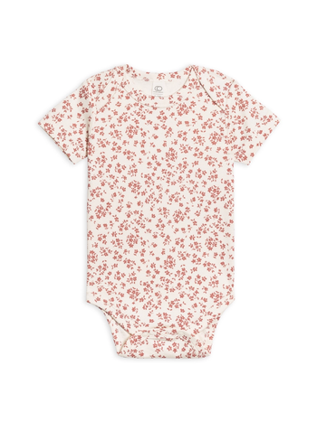 Organic S/S Bodysuit - Alma Floral / Berry