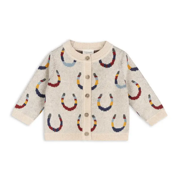 Horseshoe Jacquard Knit Organic Cotton Baby Cardigan