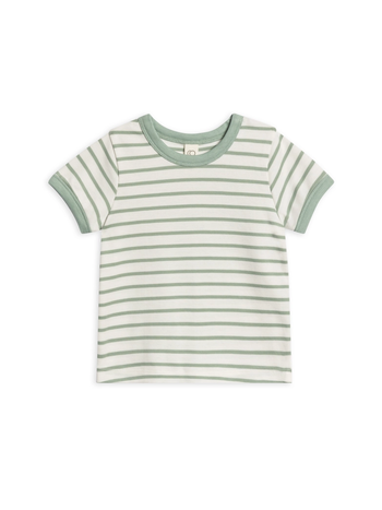 Organic Andy Ringer Tee - Vitto Stripe / Jade