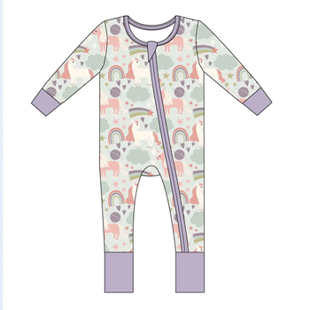 Magical Unicorns Bamboo Convertible Romper Baby PJ