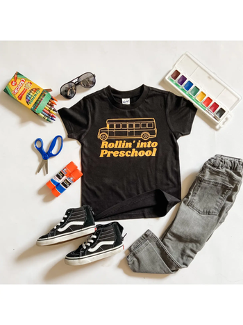 Rollin' into Preschool / Black T-Shirt
