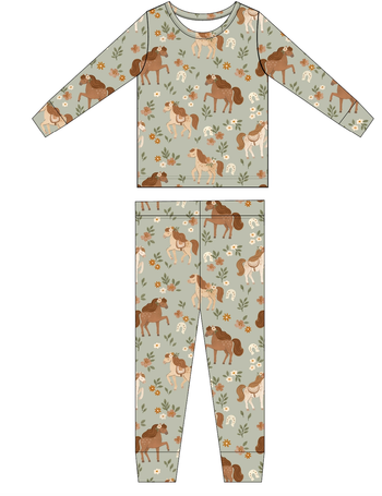 Horsin' Around 2-Piece L/S Bamboo PJ Set
