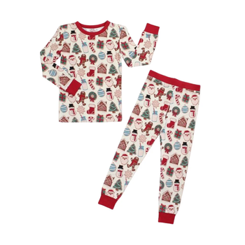Milk & Cookies Two-Piece Bamboo Pajama Kids Pants Set