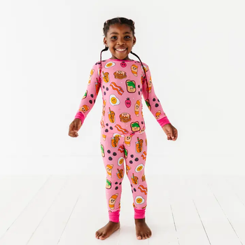Pink Don't Go Bacon My Heart Kids PJ Set