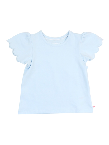 Light Blue Short Sleeve Scallop Tee