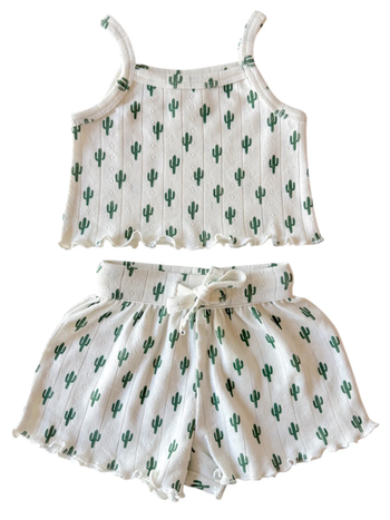 Cactus / Organic Pointelle Summer Set